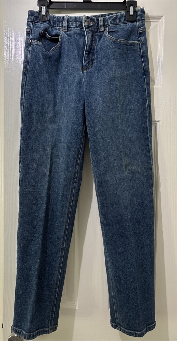 Talbots Petites Blue Jeans Size 2 Straight Denim Stretch Fit Casual Everyday